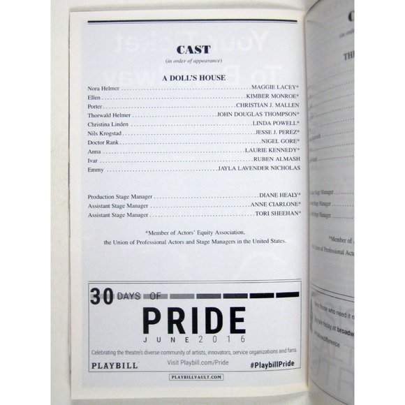 A Doll's House Playbill Pride June 2016 NYC Theatre New Audience Ibsen Lacey - Picture 5 of 8